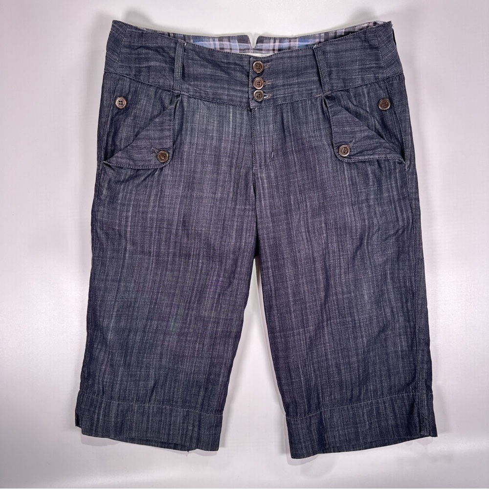 Stewart Brown Women Wide Leg Culotte Capri Organic Cotton Pants 2 - Picture 2 of 12